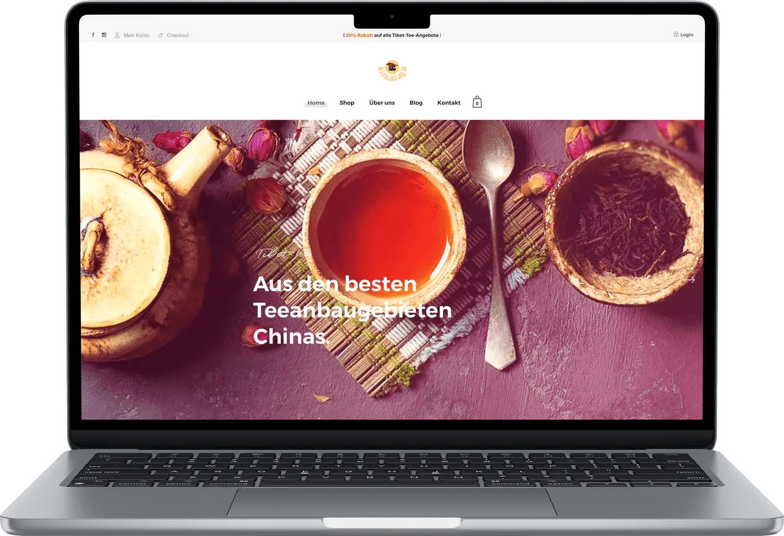 WordPress Webseite für einen Tee Online Shop