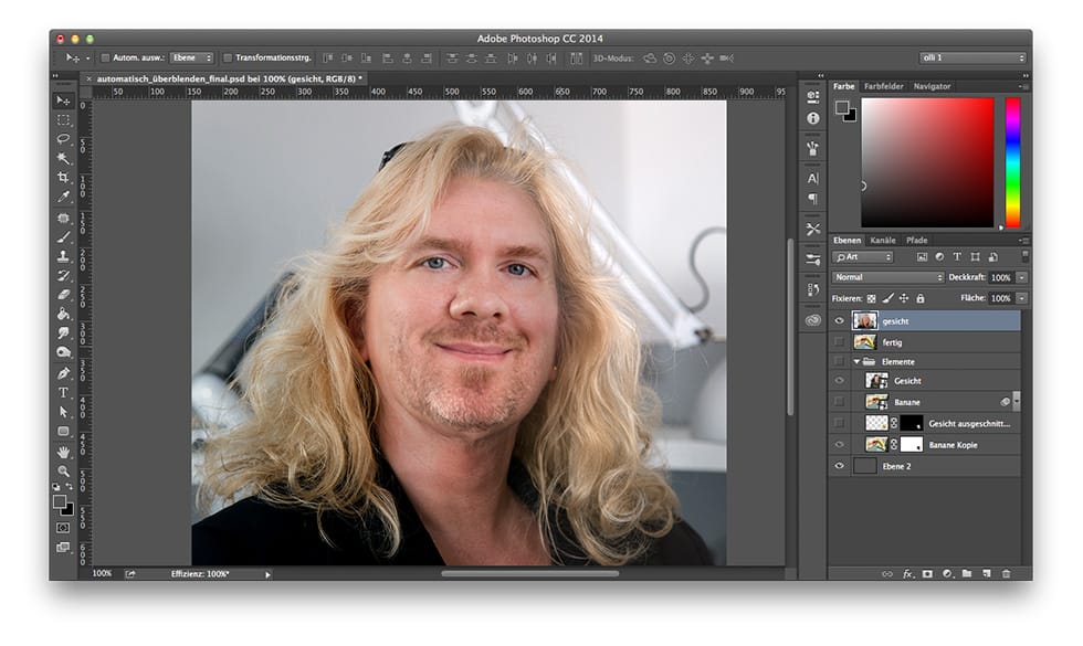 Beitragsbild Blog zum Thema PhotoShop | gemorphtes Bild zweier Mitarbeiter